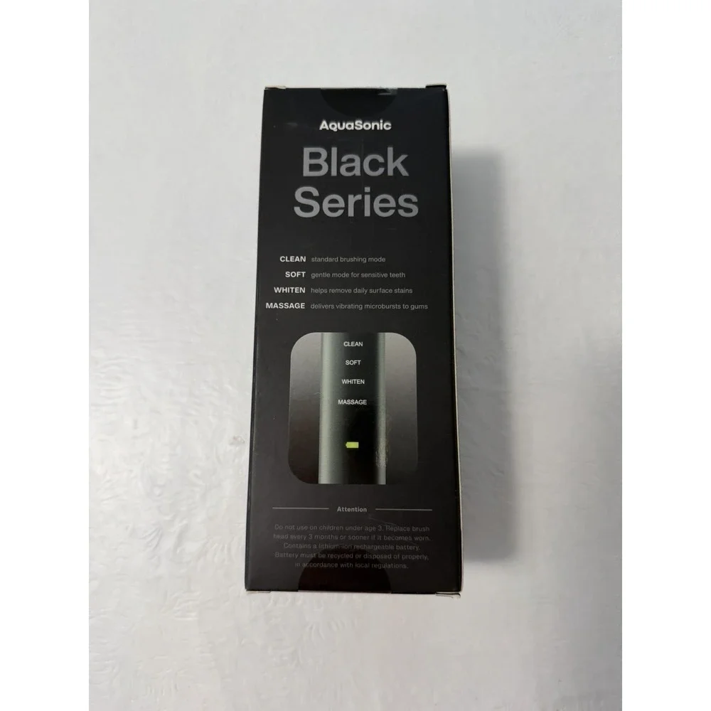 AquaSonic Black Series Electric Toothbrush Set Ultra Whitening New In Box